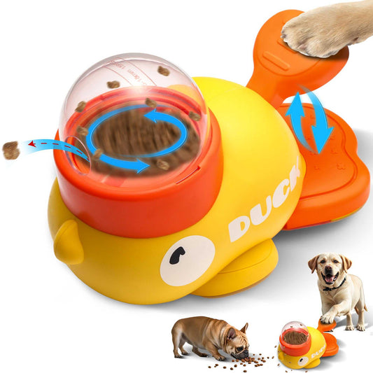 Dog Interactive Treat Dispenser Toy, 2-in-1 Duck Design for Small Pets, Slow Feeder & IQ Training, Durable for Cats & Dogs
