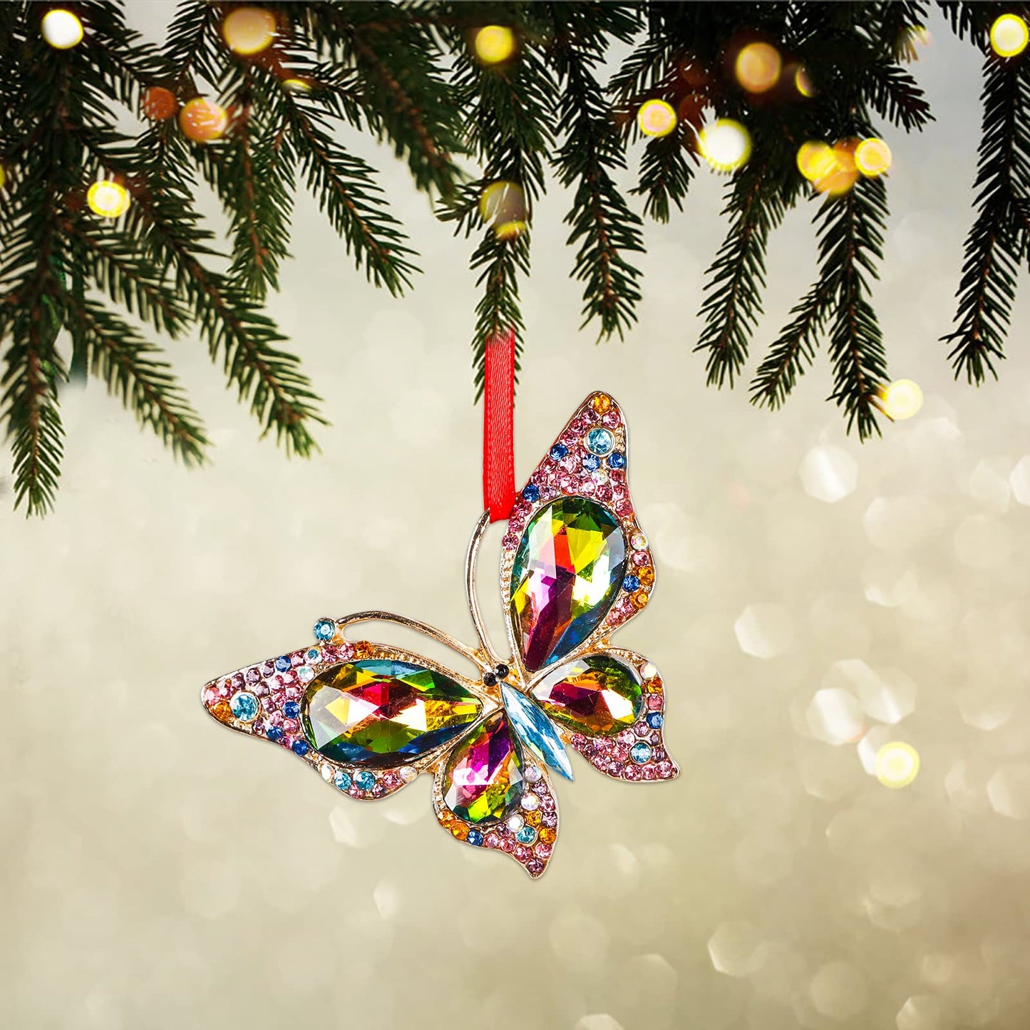 Butterfly Christmas Ornaments 2025, Beautiful Monarch Butterflys Ornament for Tree, Fancy Cute Christmas Ornaments for Kids Girls