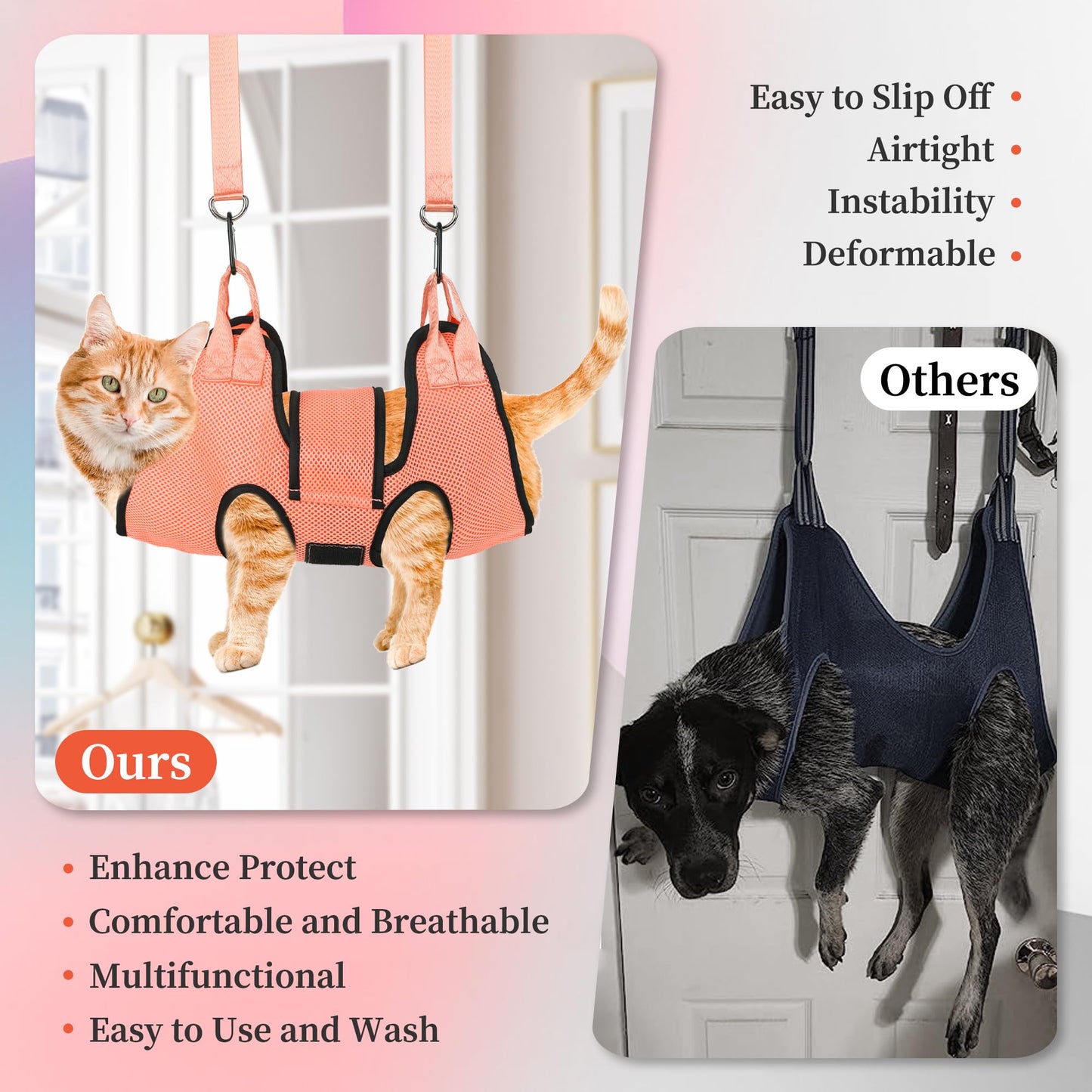 Hängematte für die Fellpflege von Hunden und Katzen zum Krallenschneiden