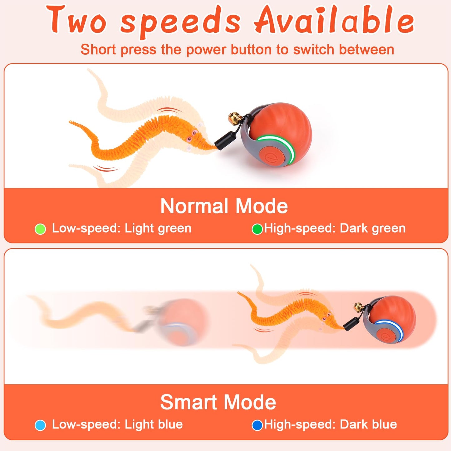 2025 New Interactive Cat Toy Ball 2.0 - Automatic Interactive Cat Toys for Indoor Cats with 3 Tails