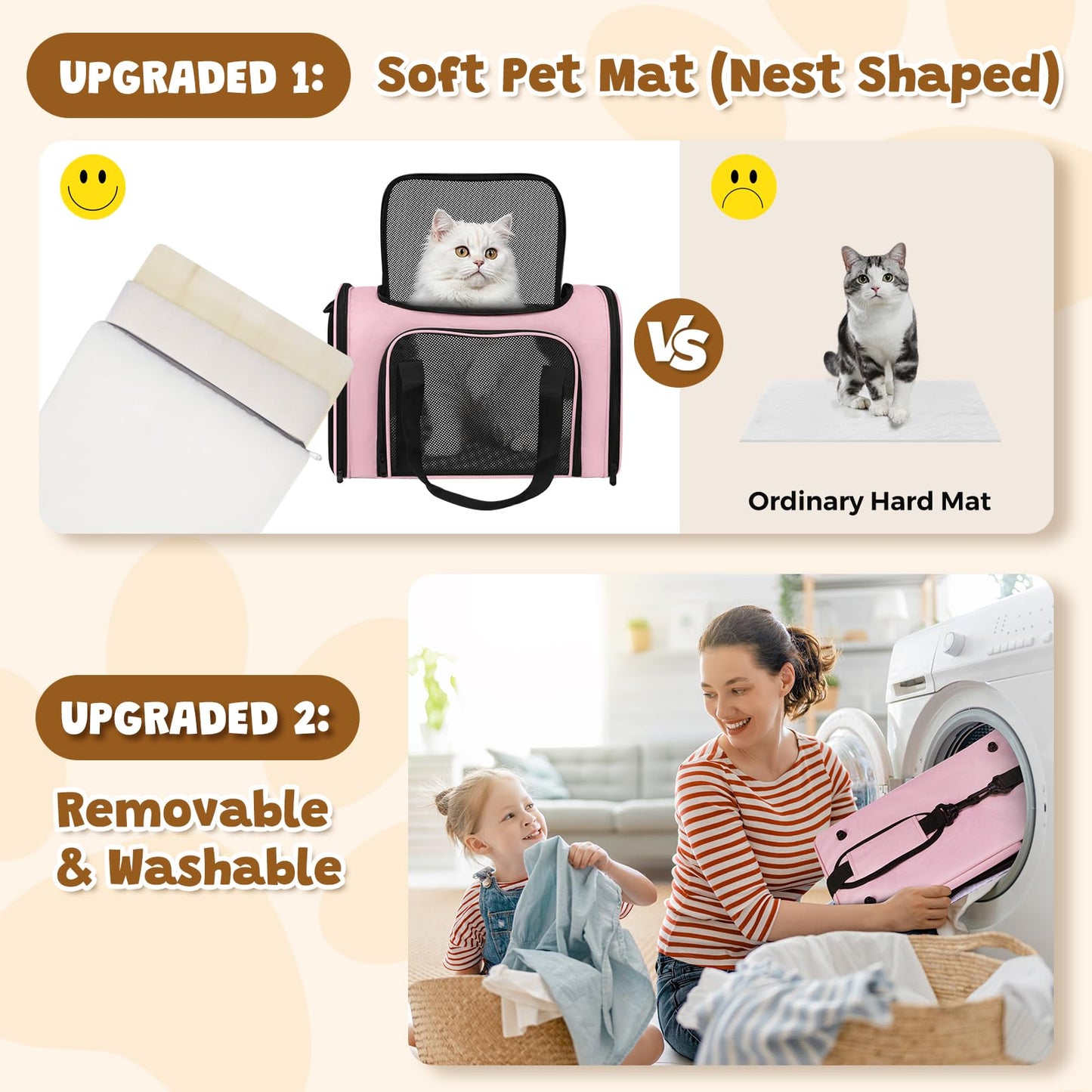Airline Approved Pet Carrier Large – Soft Sided Cat Dog Travel Bag for Small Pets, Portable Collapsible Under-Seat with Full Mesh & Shoulder Strap