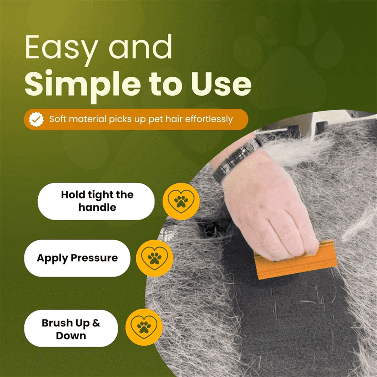 Pet Hair Remover & Auto Detailing Tool - Cat & Dog Hair Remover for Carpets, Car Interiors, Couches, Bedding, & Pet Furniture