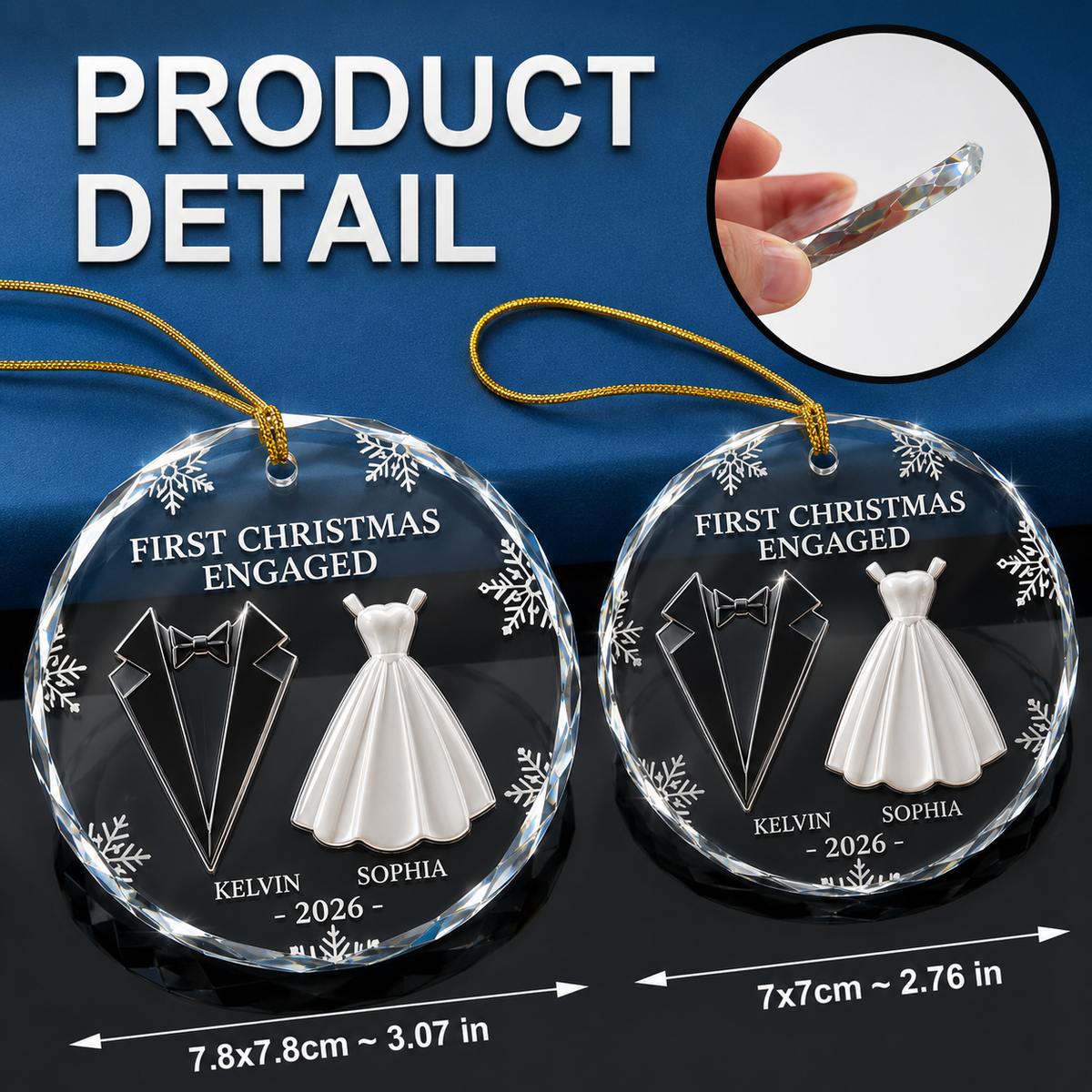 First Christmas as Mr & Mrs Ornament, Personalized Glass Heart Ornament, Custom Couple Christmas Keepsake, Wedding Gift