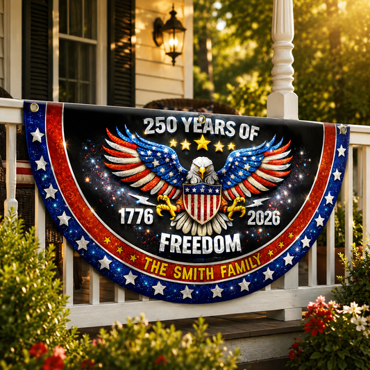 Personalized America 250 Freedom Eagle Fan Flag
