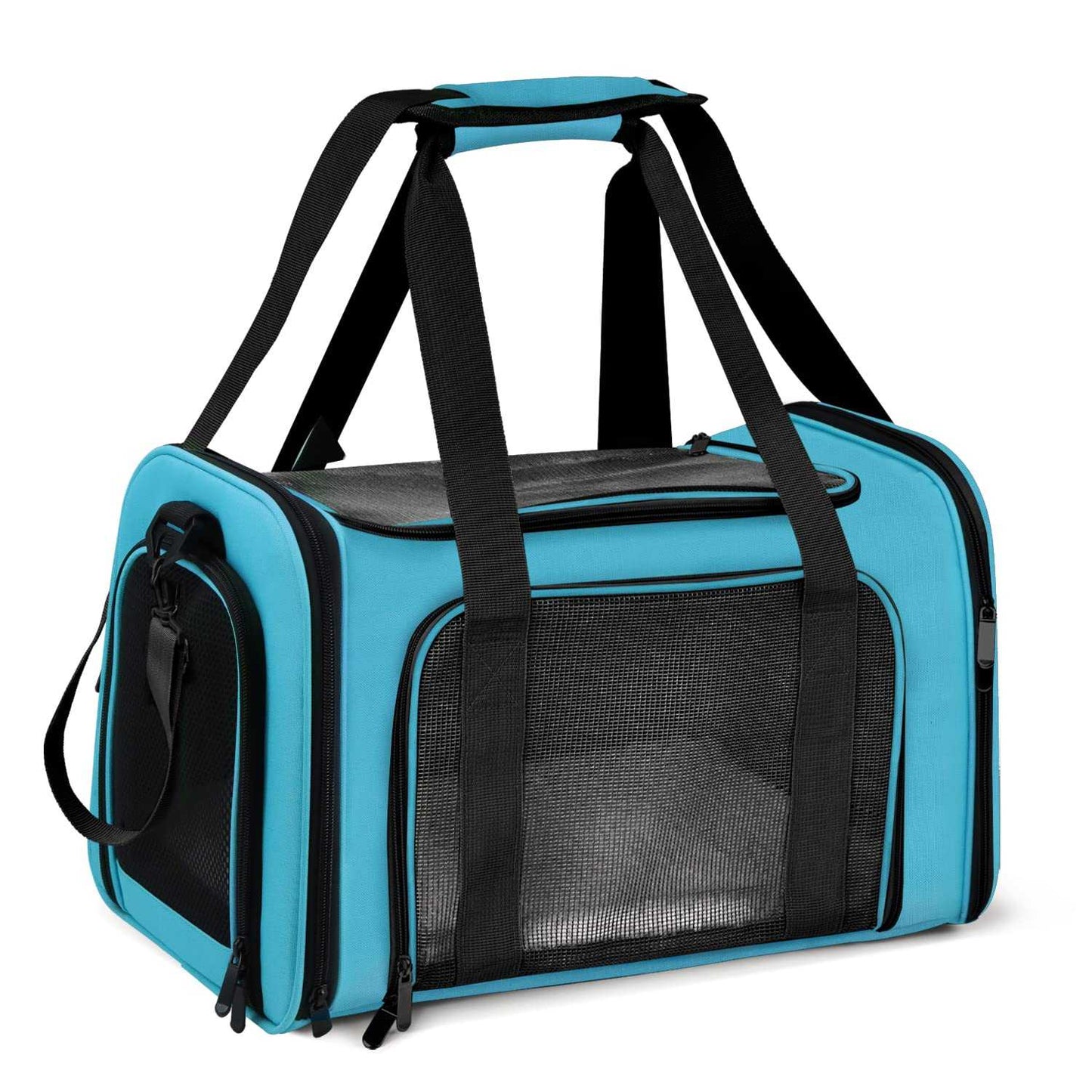 Airline Approved Pet Carrier Large – Soft Sided Cat Dog Travel Bag for Small Pets, Portable Collapsible Under-Seat with Full Mesh & Shoulder Strap