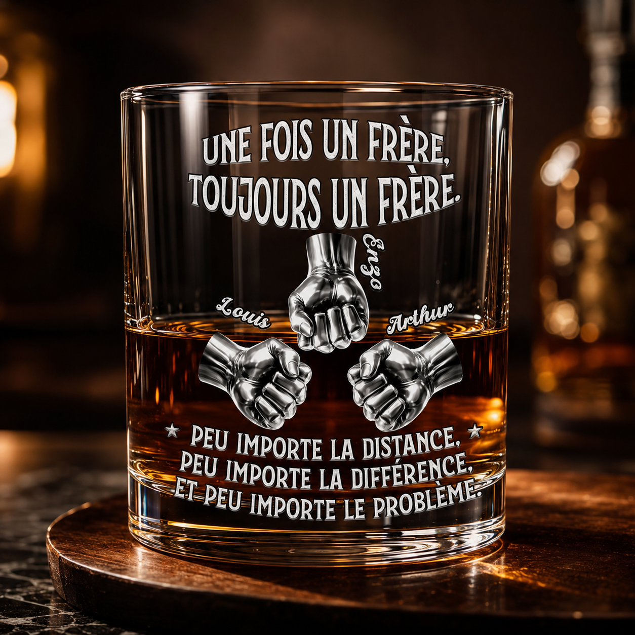 Toujours Mon Frère – Verre À Whisky Personnalisé
