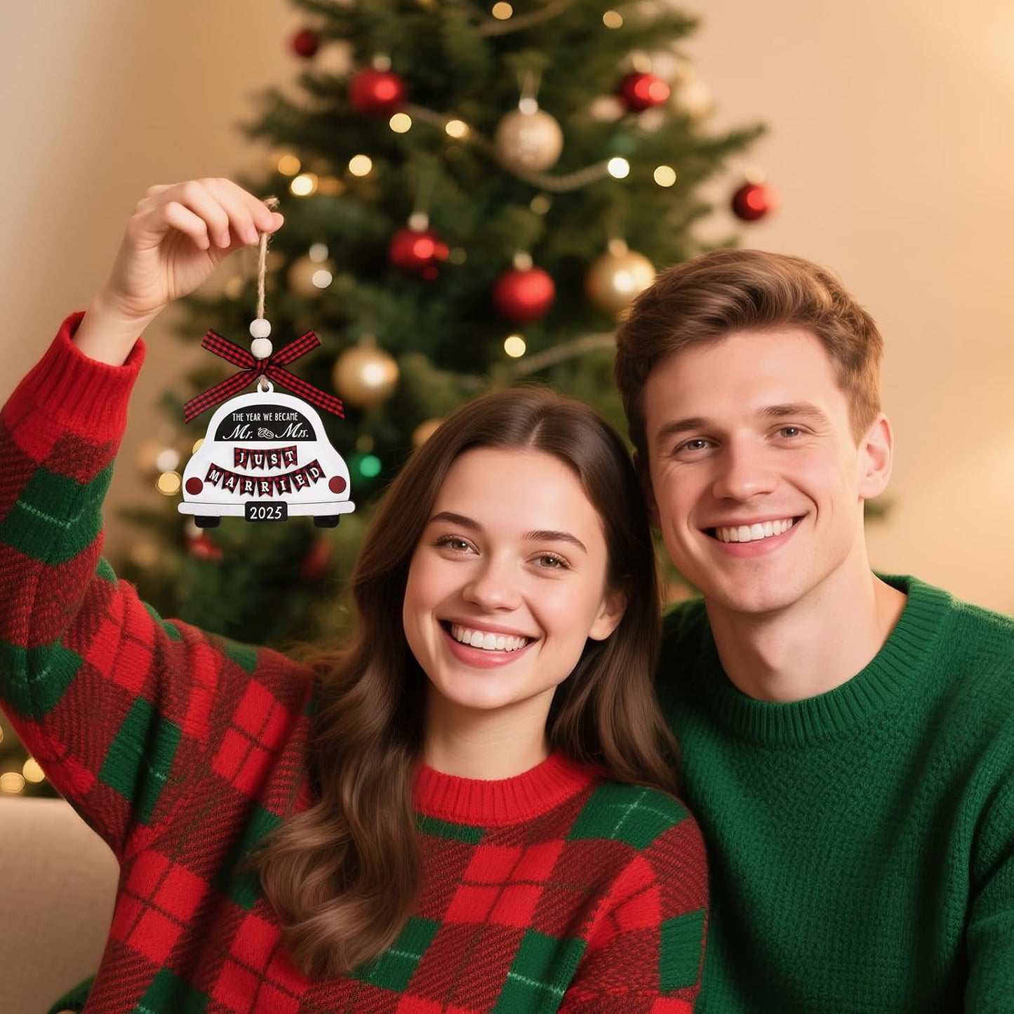 First Christmas Married Ornament 2025, Our First Christmas As Mr and Mrs Christmas Ornament - Bridal Shower Gift, Marriage Gifts, Wedding Gifts