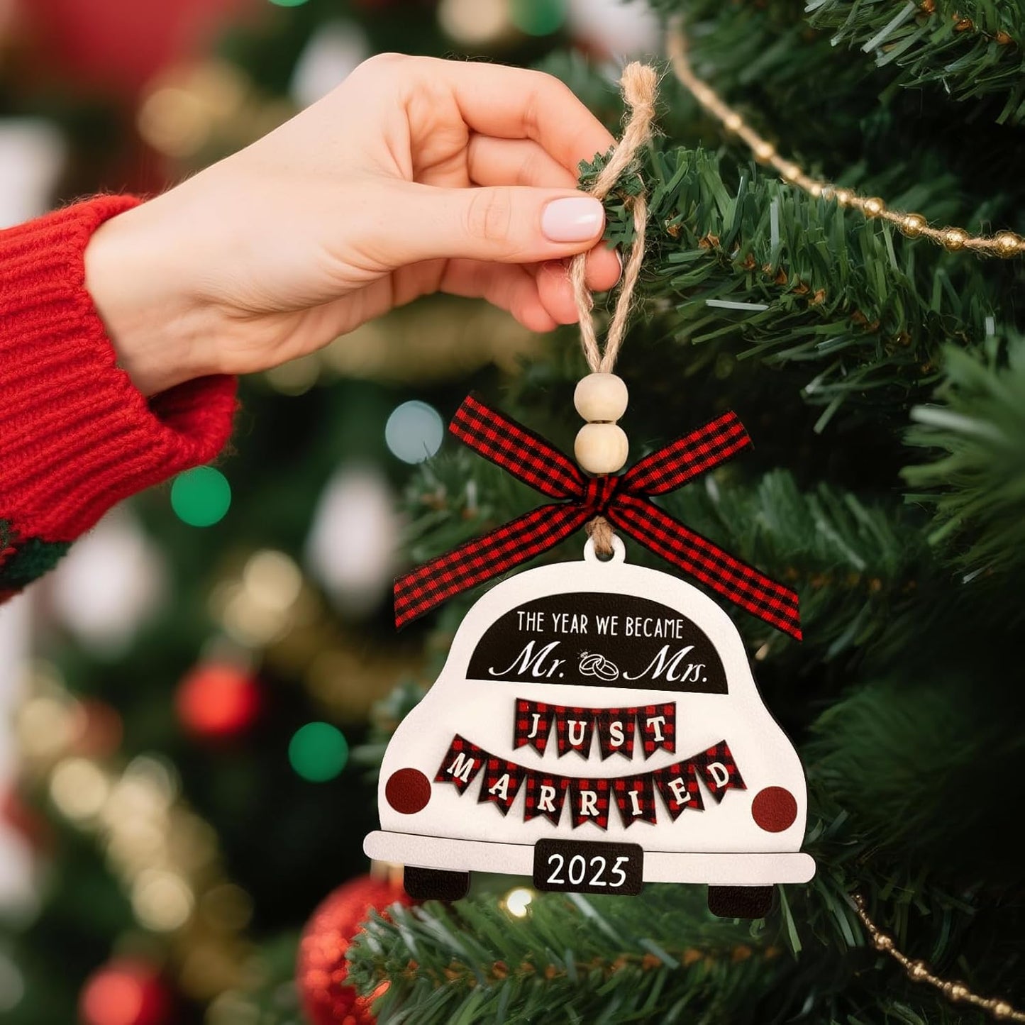 First Christmas Married Ornament 2025, Our First Christmas As Mr and Mrs Christmas Ornament - Bridal Shower Gift, Marriage Gifts, Wedding Gifts