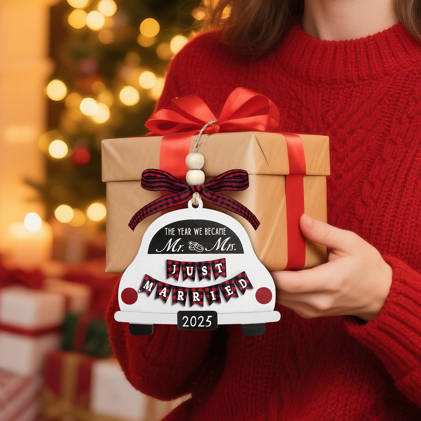 First Christmas Married Ornament 2025, Our First Christmas As Mr and Mrs Christmas Ornament - Bridal Shower Gift, Marriage Gifts, Wedding Gifts