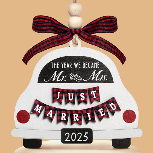 First Christmas Married Ornament 2025, Our First Christmas As Mr and Mrs Christmas Ornament - Bridal Shower Gift, Marriage Gifts, Wedding Gifts