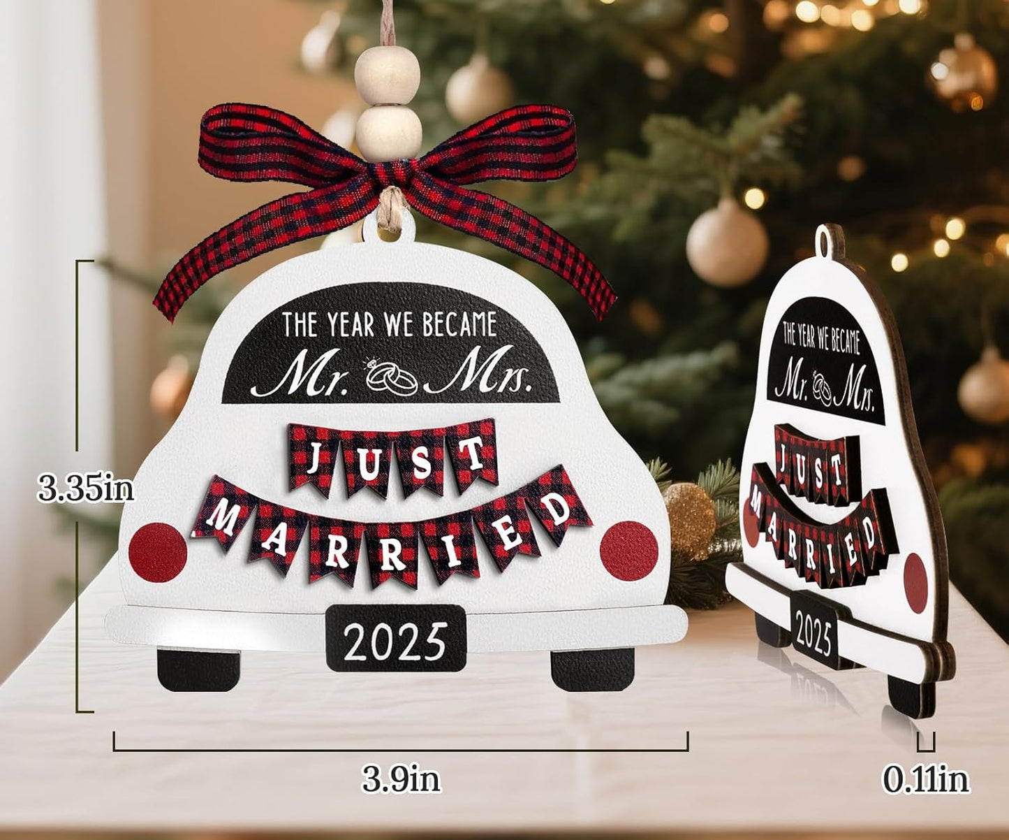 First Christmas Married Ornament 2025, Our First Christmas As Mr and Mrs Christmas Ornament - Bridal Shower Gift, Marriage Gifts, Wedding Gifts