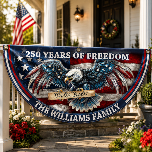 Personalized We The People Patriotic Eagle Fan Flag