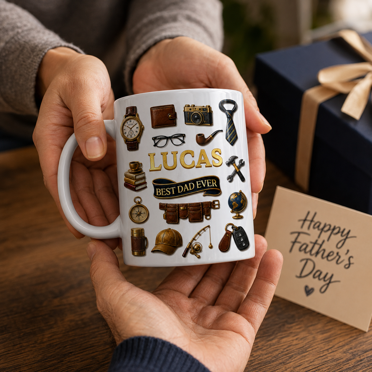 Personalisierbarer Auto-Sonnenblenden-Clip mit Foto für Papa, Opa – niemand reicht an dich heran, personalisiertes Auto-Accessoire, Vatertagsgeschenk für Papa