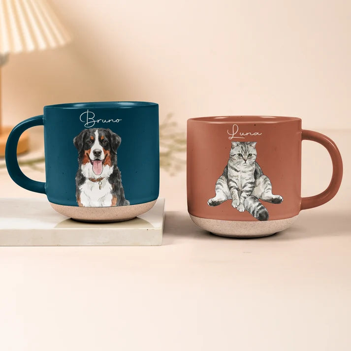 Gift For Pet Lovers Custom Pet Portrait Watercolor - Personalized Mug