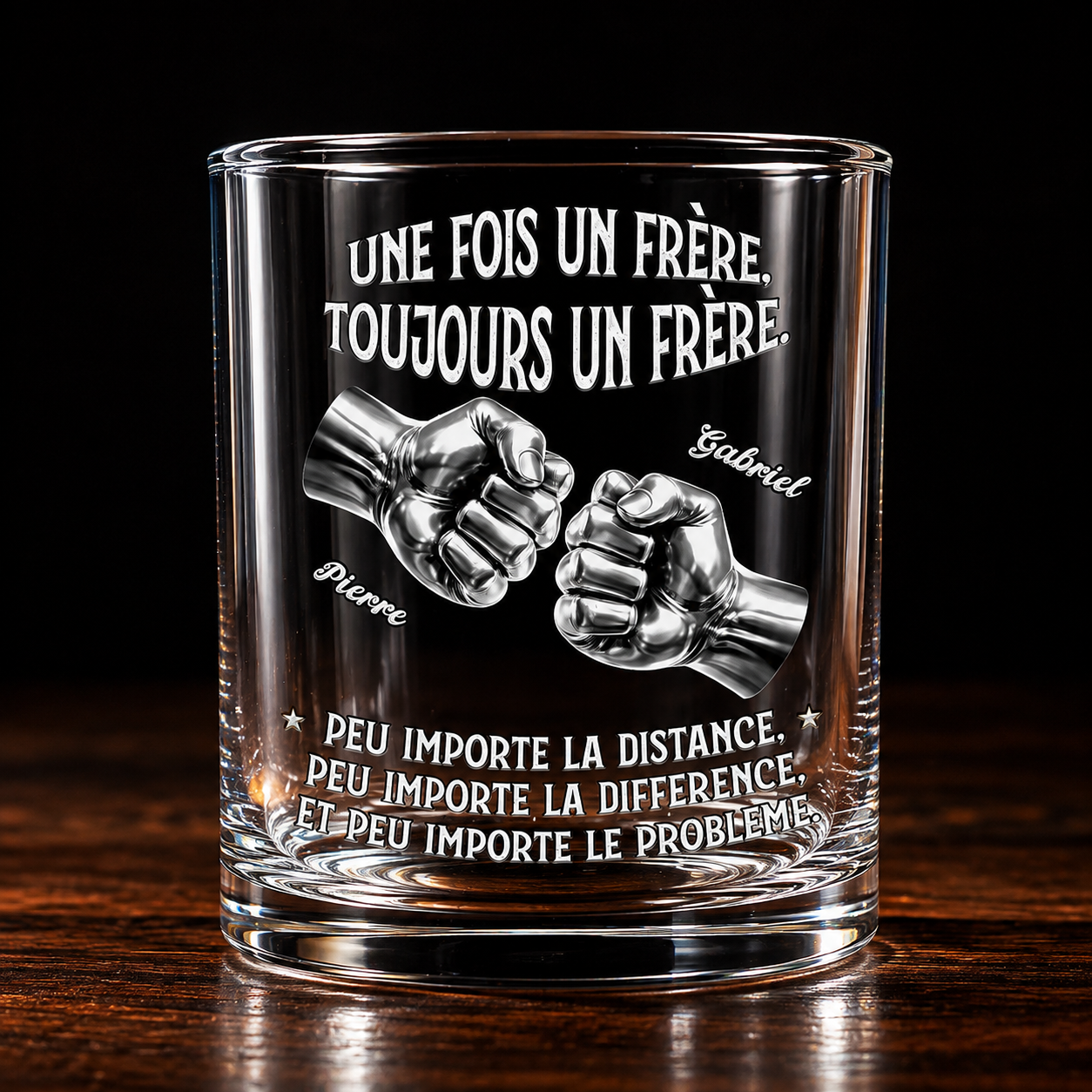 Toujours Mon Frère – Verre À Whisky Personnalisé