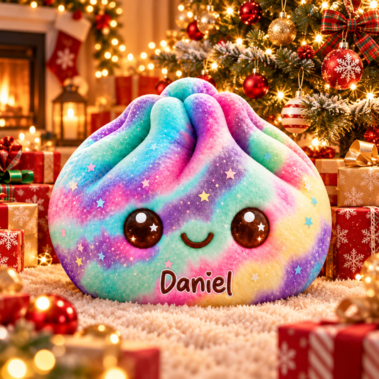 Personalized 3D Effect Dumpling Plush Pillow – Custom Photo Food Shape Cushion Gift for Kids & Family