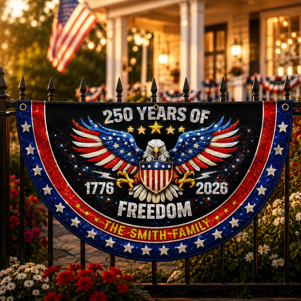 Personalized America 250 Freedom Eagle Fan Flag