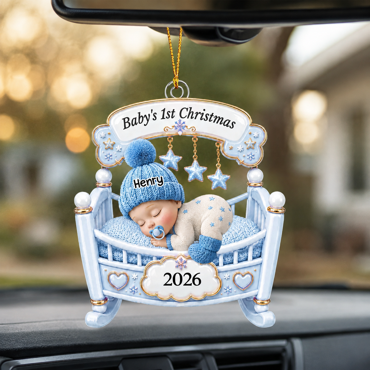 Personalized Baby First Christmas 3D Effect Ornament, The Sweetest Miracle Custom Newborn Acrylic Keepsake, Gift for New Parents Baby Boy Girl