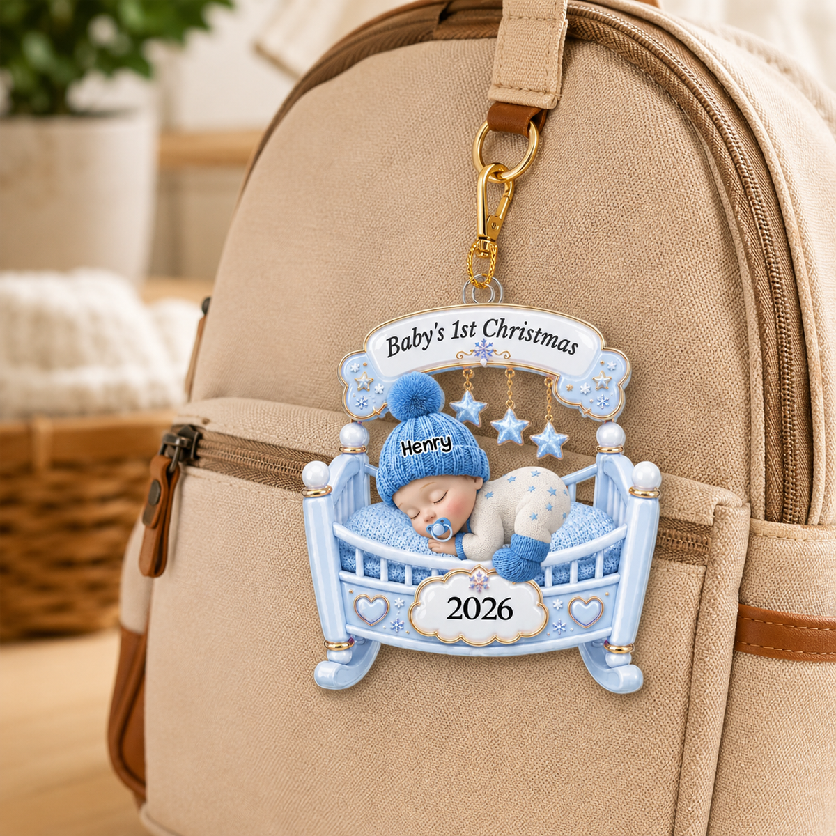 Personalized Baby First Christmas 3D Effect Ornament, The Sweetest Miracle Custom Newborn Acrylic Keepsake, Gift for New Parents Baby Boy Girl