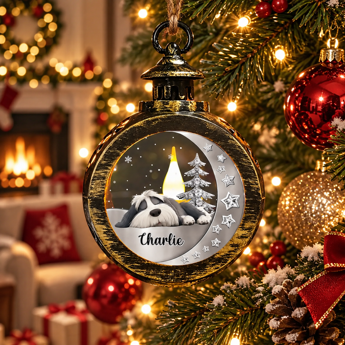 Personalized Beside You 3D Effect Christmas Lantern, Custom Memorial Light, Remembrance Keepsake Gift for Family Loved Ones