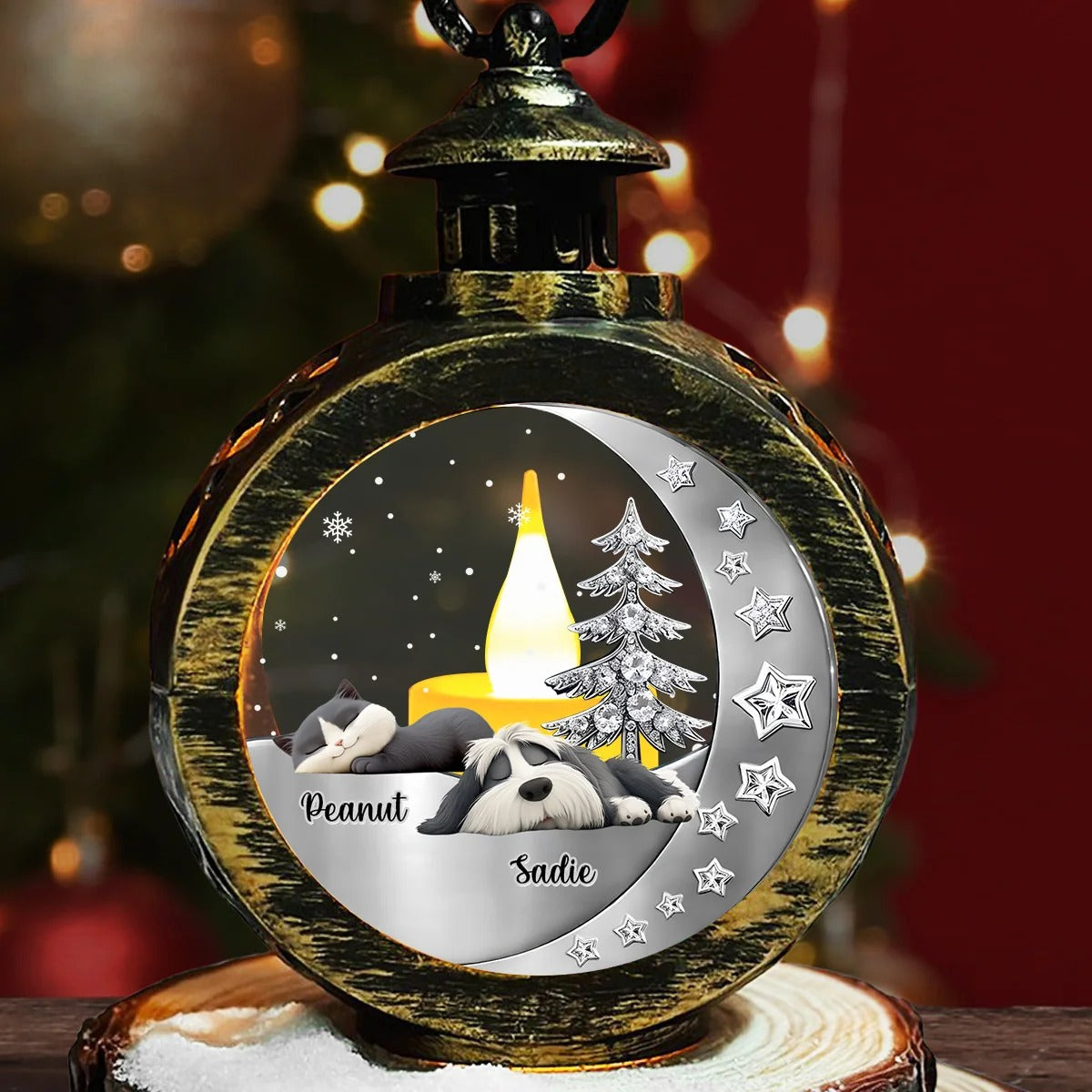 Personalized Beside You Christmas Lantern, Custom 3D Effect Memorial Light, Remembrance Keepsake Gift for Family Loved Ones