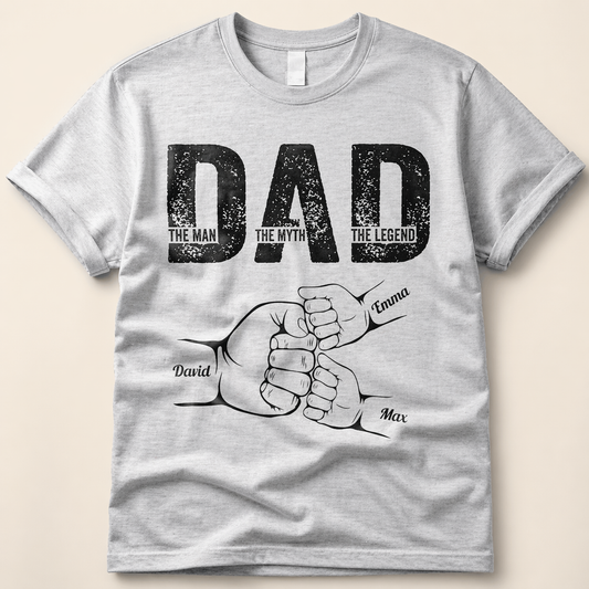Father's Day Gifts, Personalized “Dad The Man The Myth The Legend” Shirt – A Gift He’ll Wear with Pride