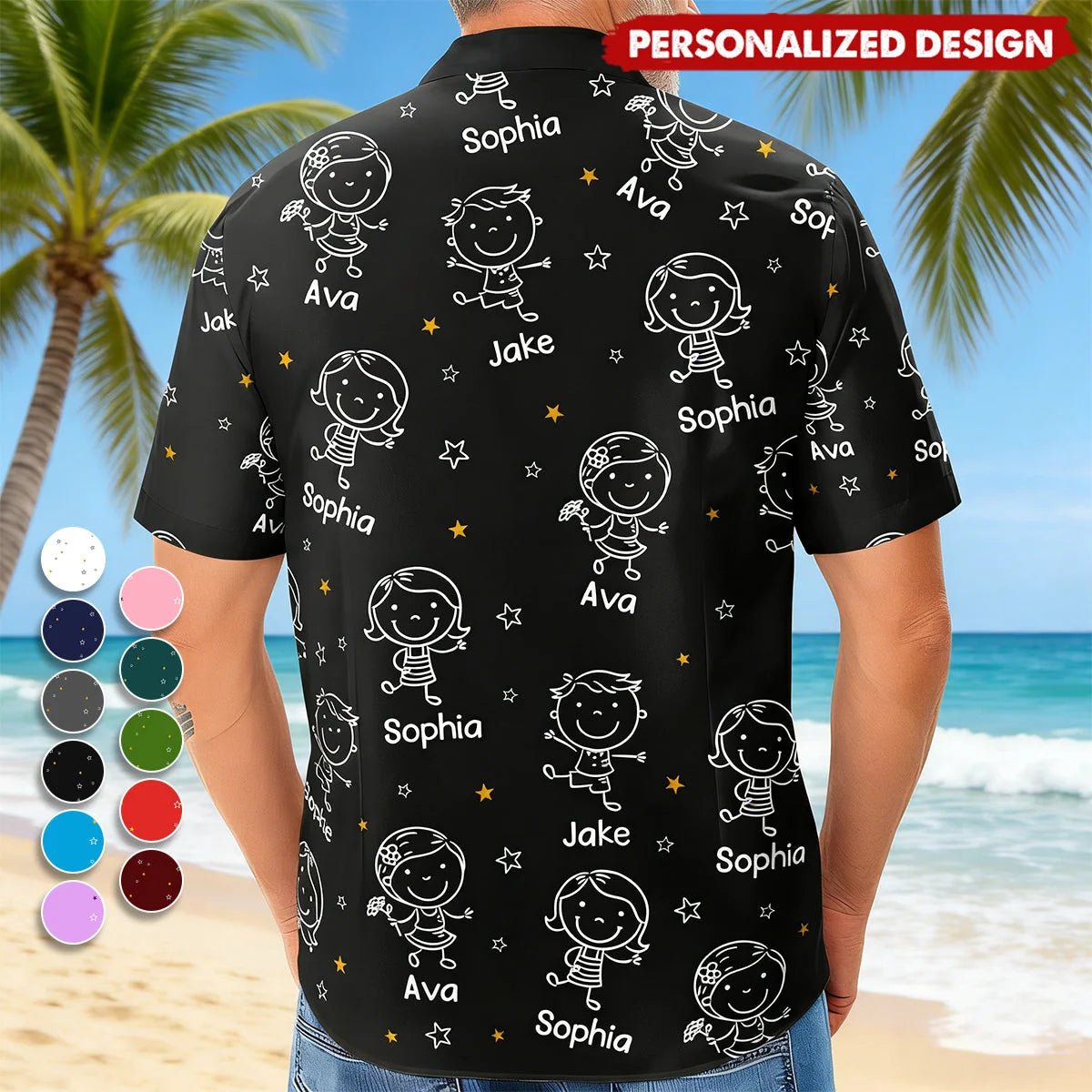 Personalized Doodle Grandpa Hawaiian Shirt, This Grandpa Belongs To Doodle Dog Lover Shirt, Custom Gift for Grandpa Dog Dad