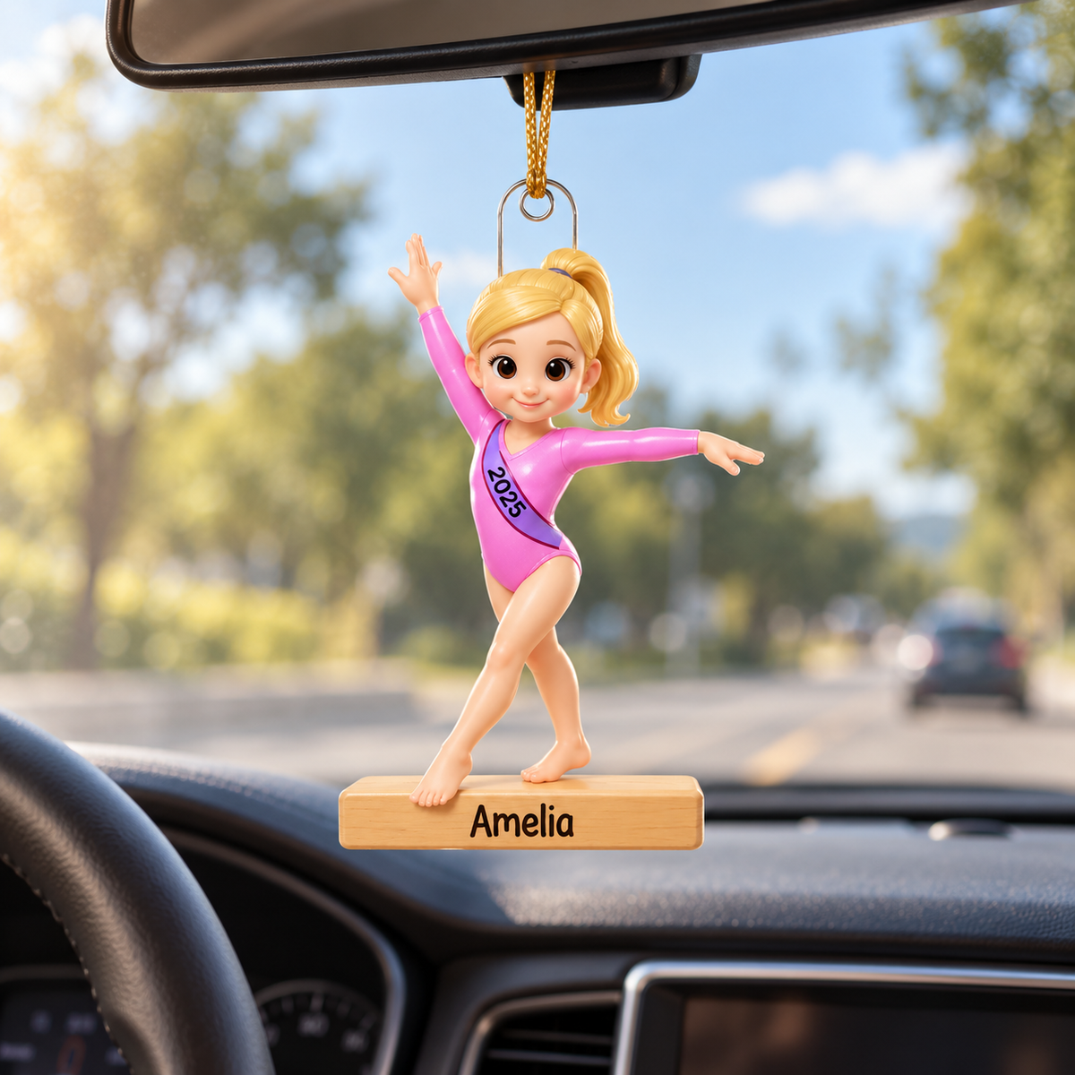 Personalized Gymnastics Girl 3D Effect Christmas Ornament with Name & Year, Acrylic Keepsake, Gift for Daughter Granddaughter Gymnast