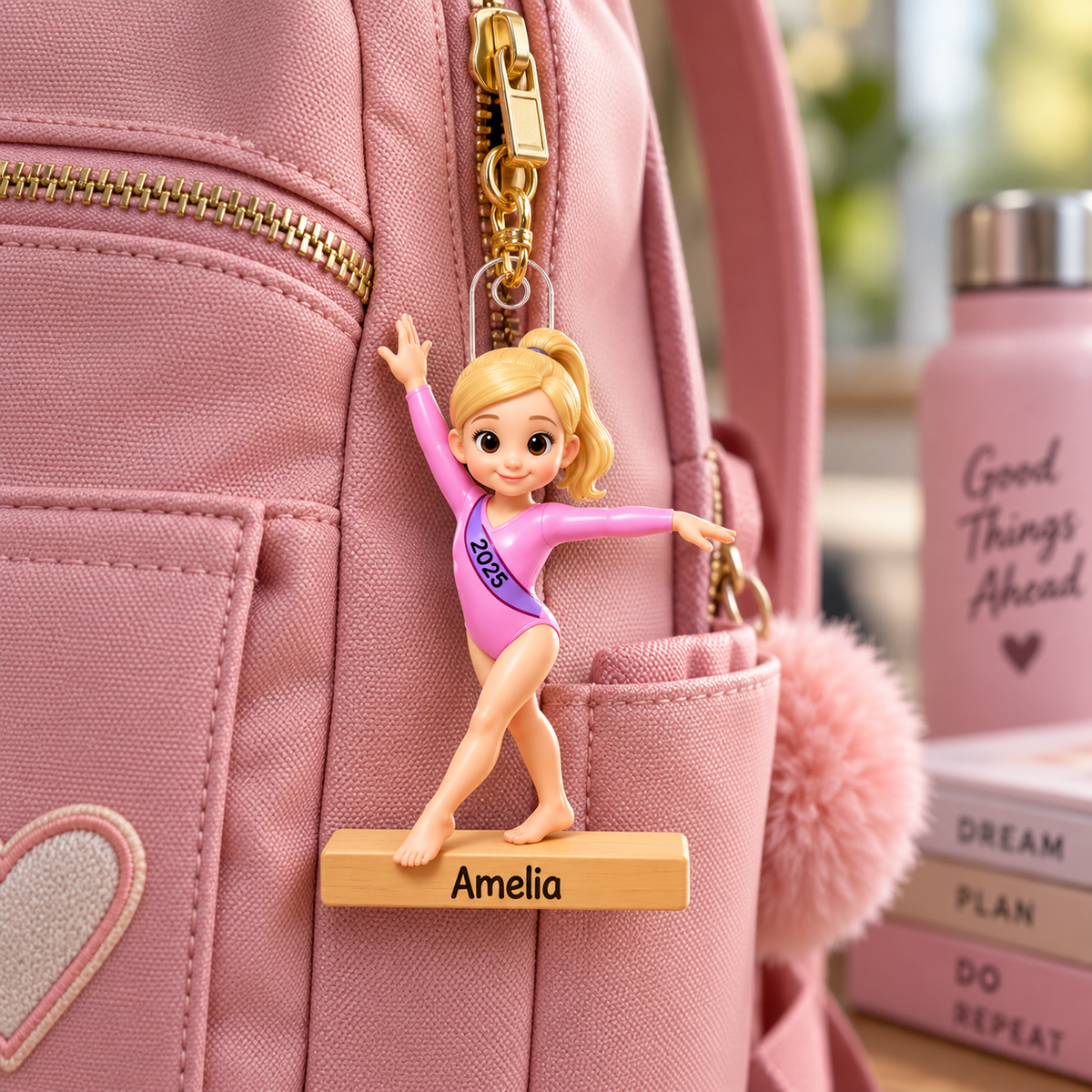 Personalized Gymnastics Girl 3D Effect Christmas Ornament with Name & Year, Acrylic Keepsake, Gift for Daughter Granddaughter Gymnast