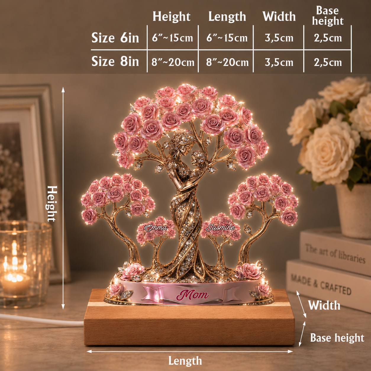 Mother & Kids Love Tree Acrylic Plaque – Personalized Gift for Mom