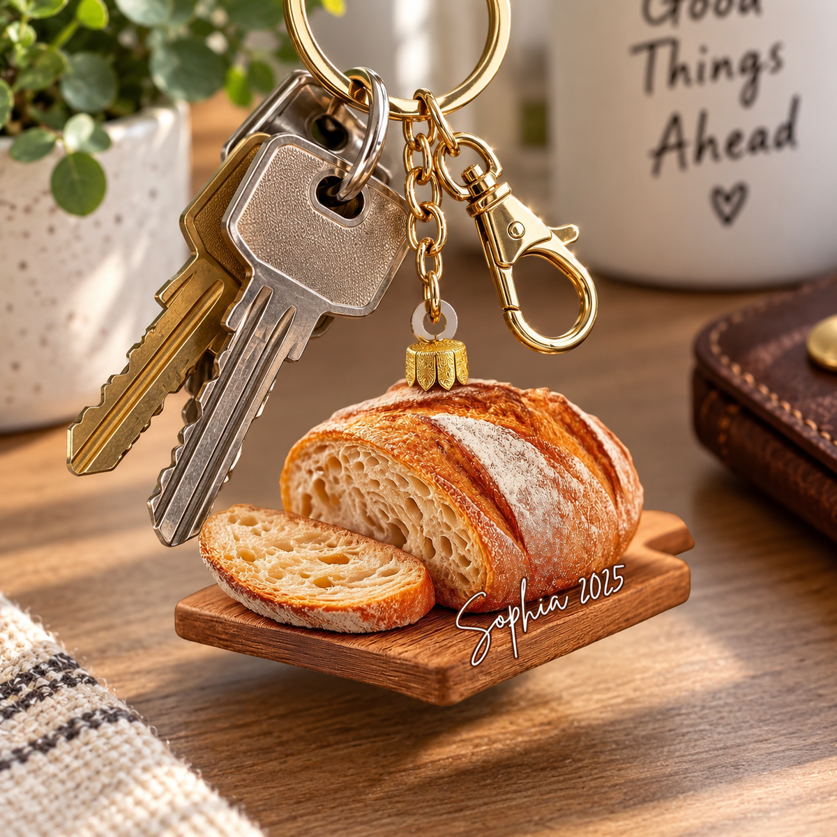 Personalized Sourdough Bread 3D Effect Christmas Ornament, Custom Acrylic Baker Keepsake, Gift for Sourdough Lover Bread Baker Mom Friend