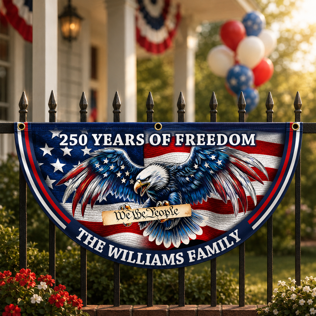 Personalized We The People Patriotic Eagle Fan Flag