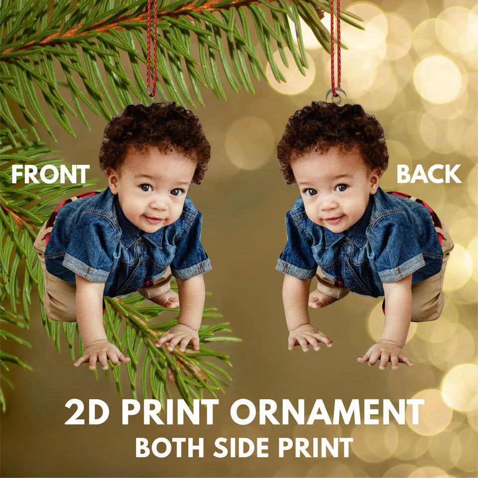 Personalized Family Photo Christmas Ornament, Custom Picture Acrylic Tree Keepsake, Photo Gift for Parents Grandparents Family