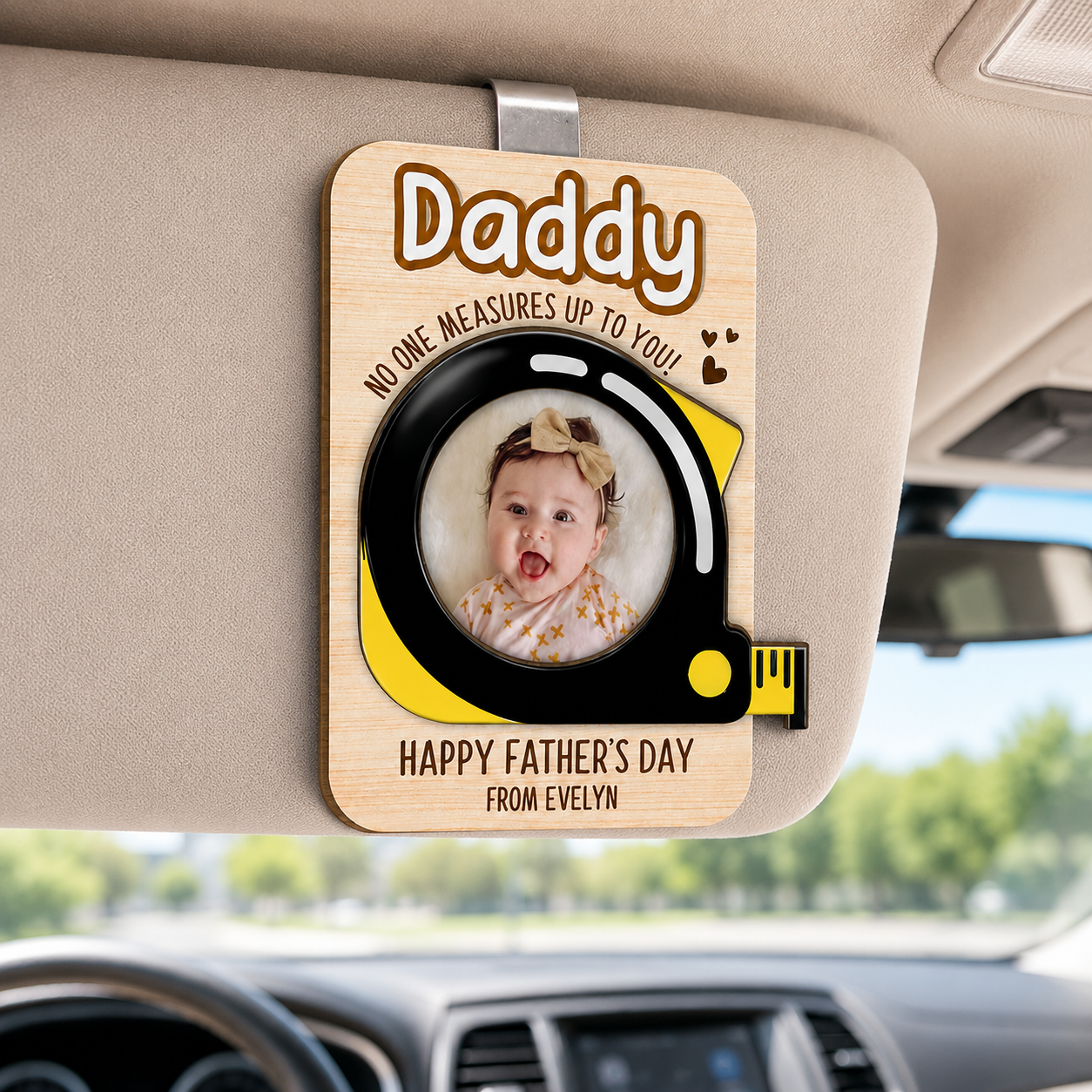 Clip parasol personalizado con foto para papá o abuelo – Nadie se compara contigo, accesorio personalizado para coche, regalo del Día del Padre para papá