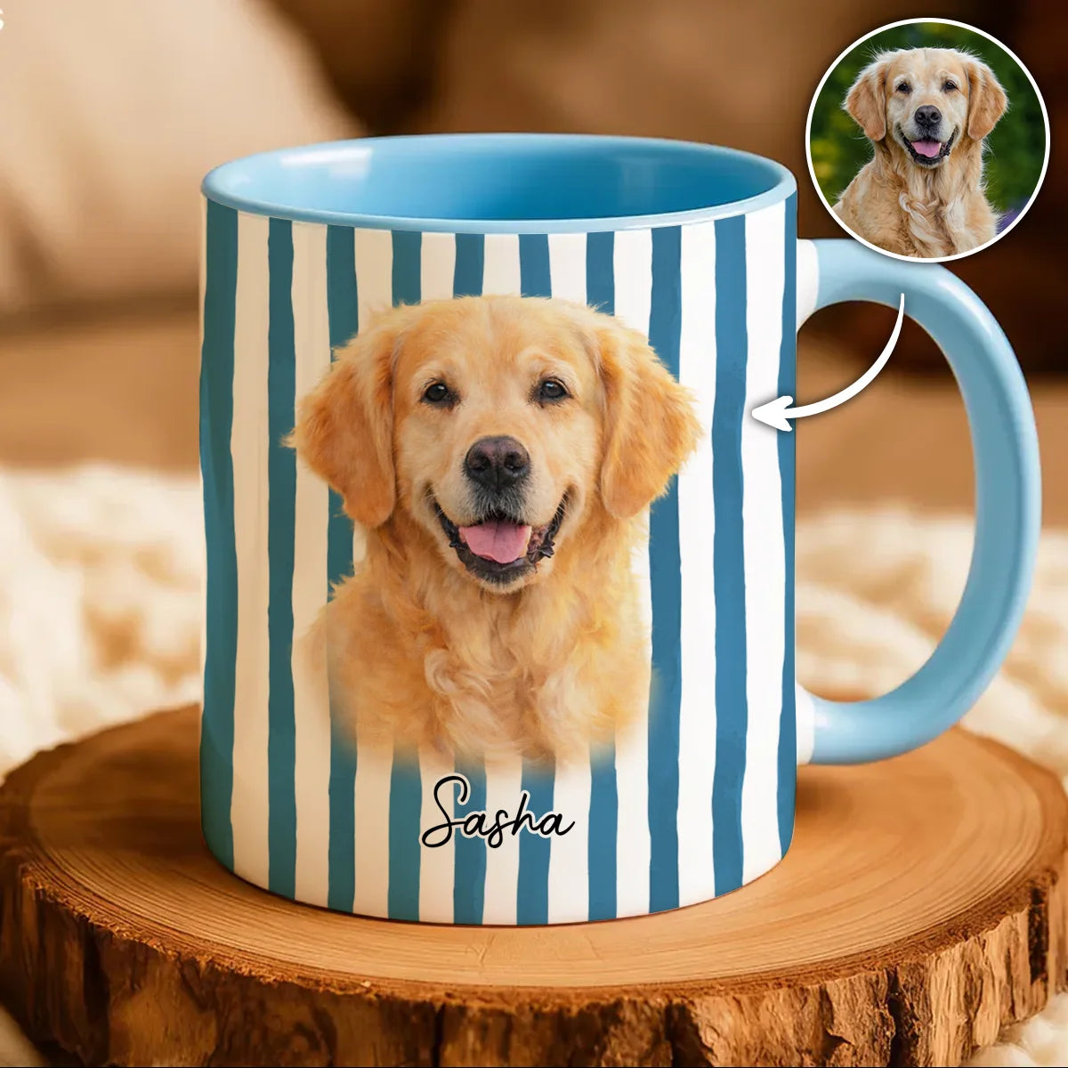 Personalized Pet Portrait Mug with Photo, Custom Glitch Soul Dog Cat Ceramic Coffee Cup, Gift for Dog Mom Cat Mom Pet Lover