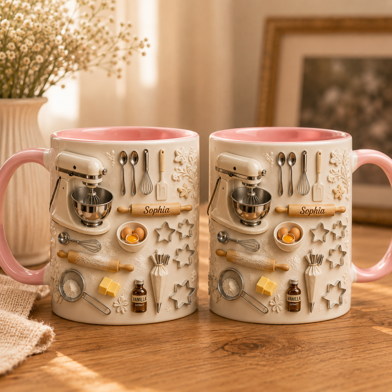 Liebe Backen Personalisierte Tasse – Individuelles Namensgeschenk für Bäcker