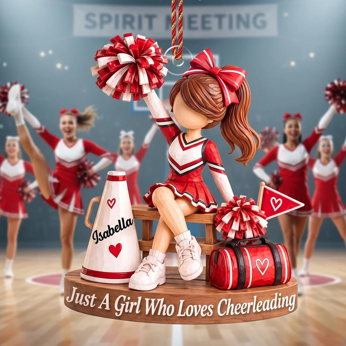 Personalized Cheerleader Christmas Ornament with Name, Custom Acrylic Cheer Keepsake, Gift for Cheer Girl Daughter Granddaughter Teammate