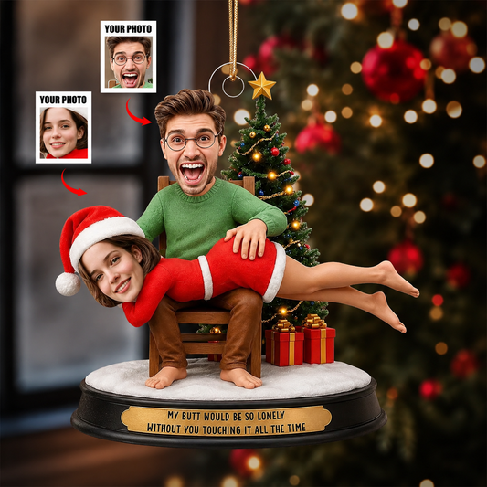 Personalized Couple 3D Photo Ornament, Funny Couples Acrylic Christmas Ornament, Custom Photo Christmas Gift for Boyfriend Girlfriend