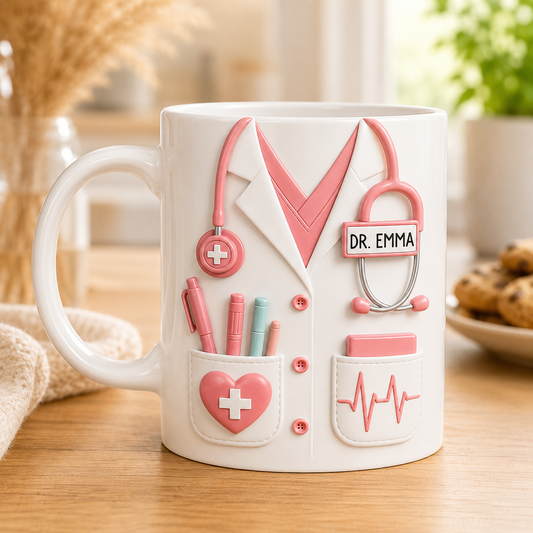 Personalized Doctor Mug – 3D Effect Gift for Doctors