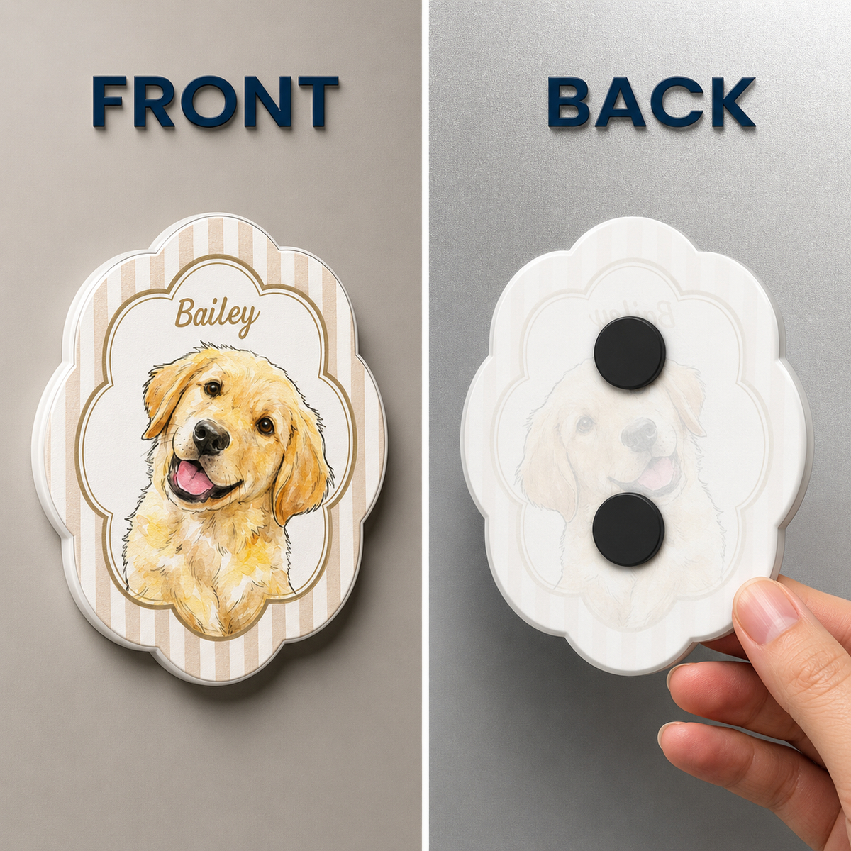 Custom Pet Portrait Watercolor Magnet, Personalized Dog & Cat Fridge Magnet, Custom Pet Memorial Gift