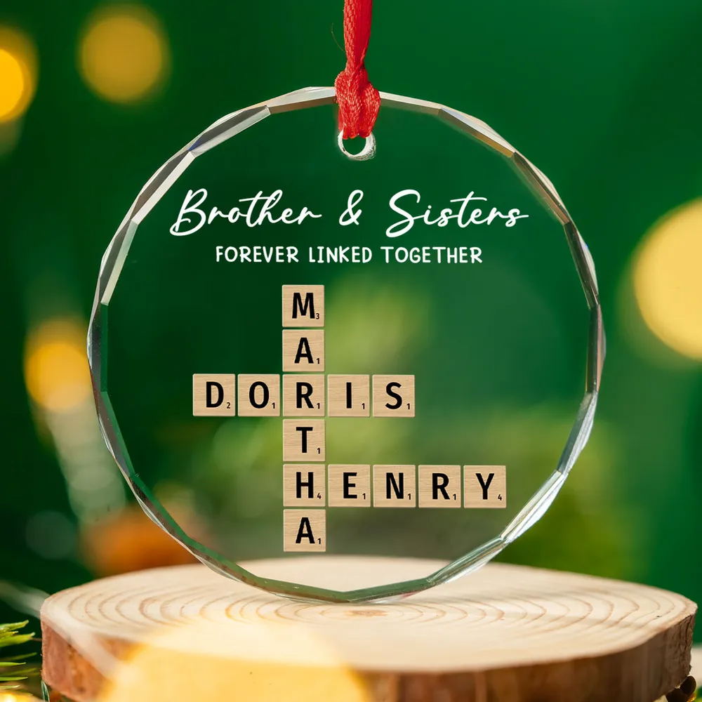 Personalized Family Roots Glass Ornament with Names, Custom Family Tree Christmas Keepsake, Gift for Parents Grandparents Siblings