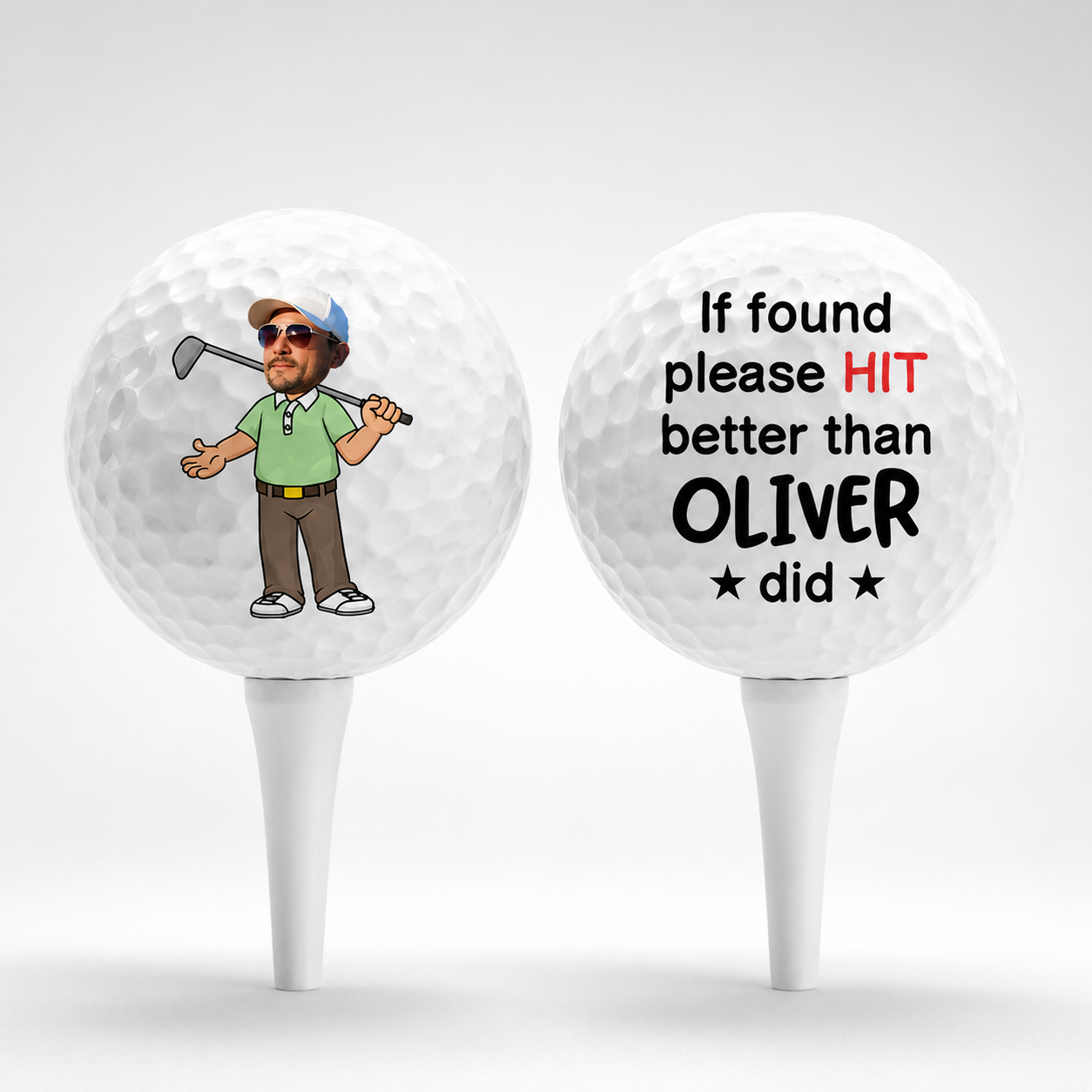Personalized Golf Gifts for Men – Funny Golf Balls with Face Photo, Custom Name Golf Ball, Gag Gift for Golfers, Dad, Husband