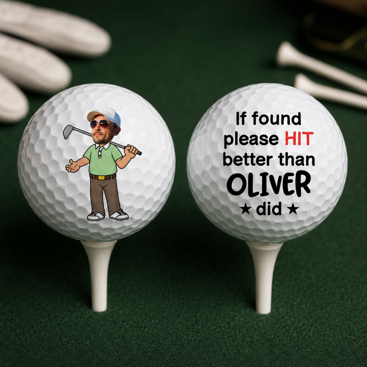 Personalized Golf Gifts for Men – Funny Golf Balls with Face Photo, Custom Name Golf Ball, Gag Gift for Golfers, Dad, Husband