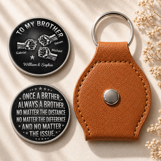 Einmal ein Bruder, immer ein Bruder, egal die Entfernung – Personalisierter Leder-Taschenumarmung