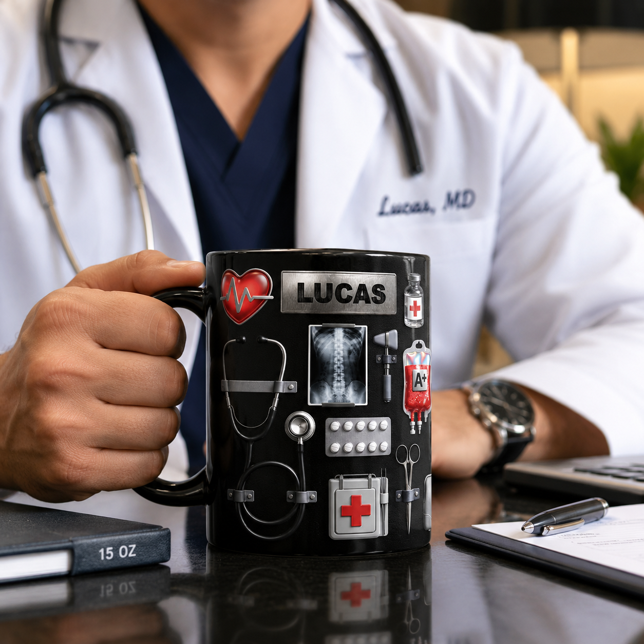 Personalisierte Doktor Kaffeetasse – Medizinische Geschenkidee für Ärzte mit 3D-Effekt