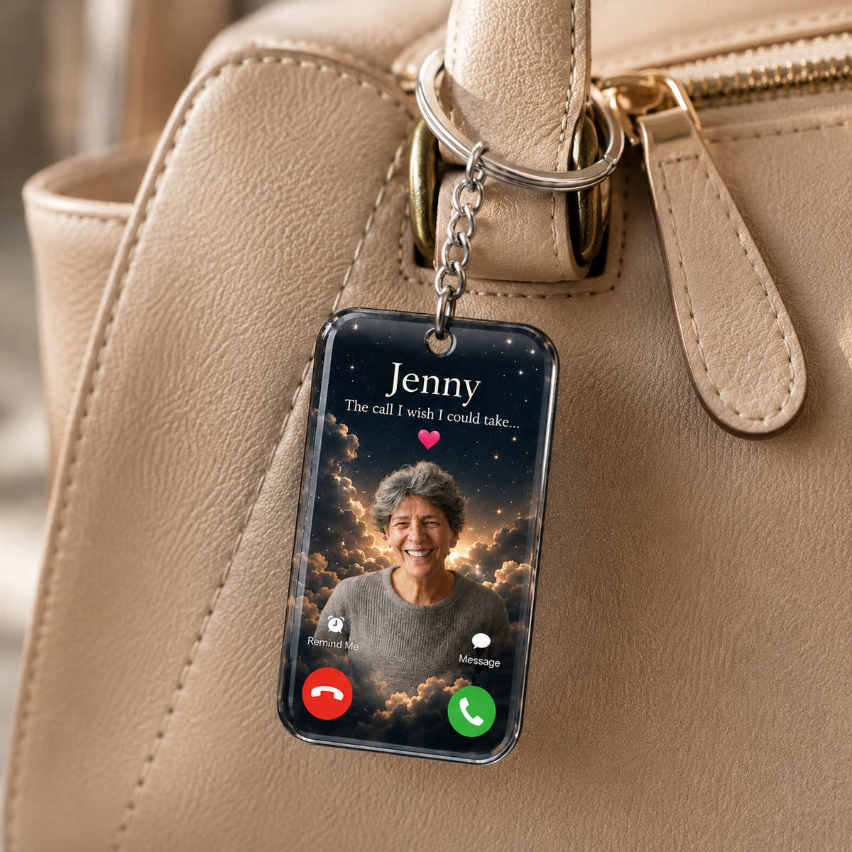 Personalized Memorial Acrylic Keychain, The Call I Wish I Could Take Photo Remembrance Keychain, Custom Sympathy Gift with Photo