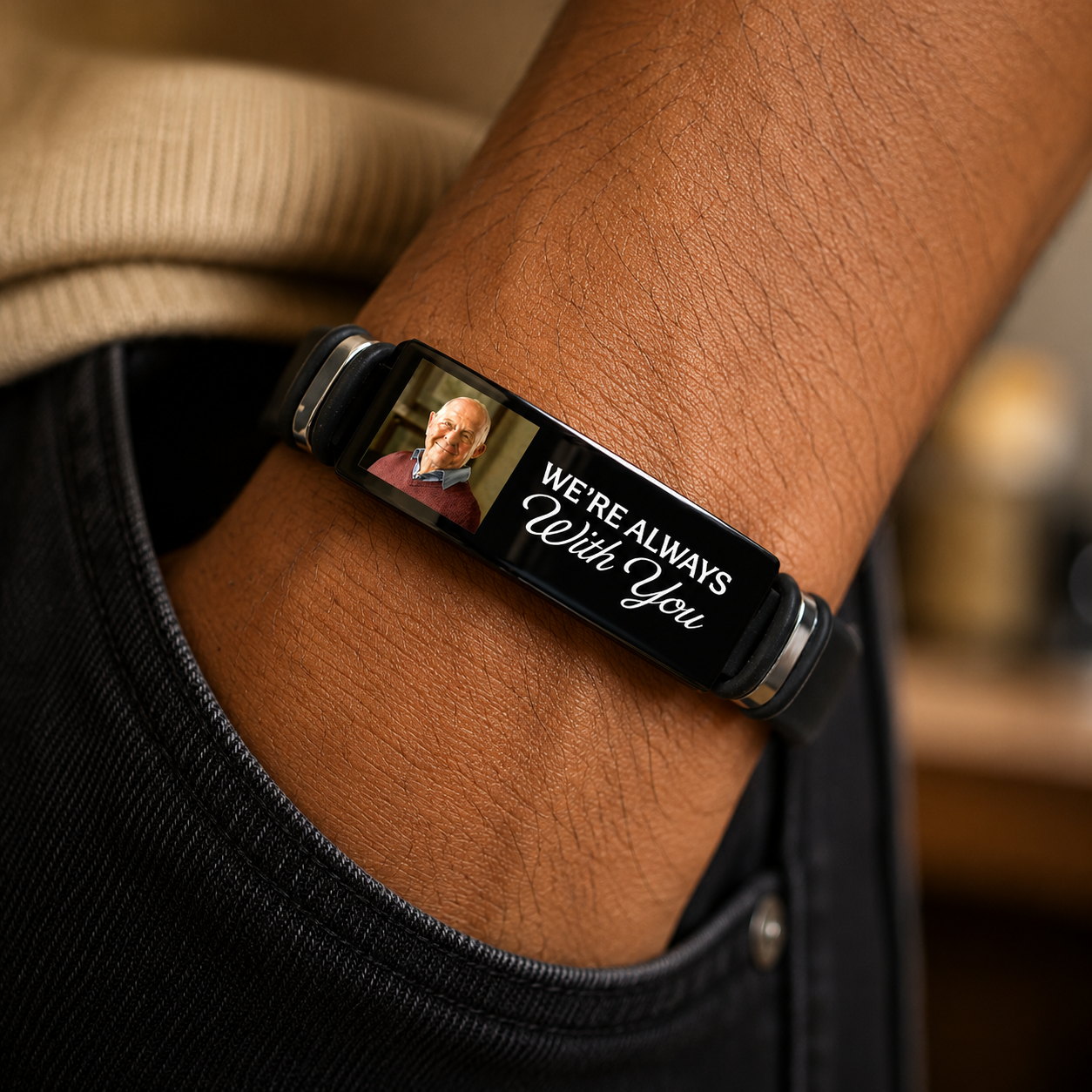 You Never Walk Alone Gedenkarmband – Personalisiertes Foto Silikonarmband
