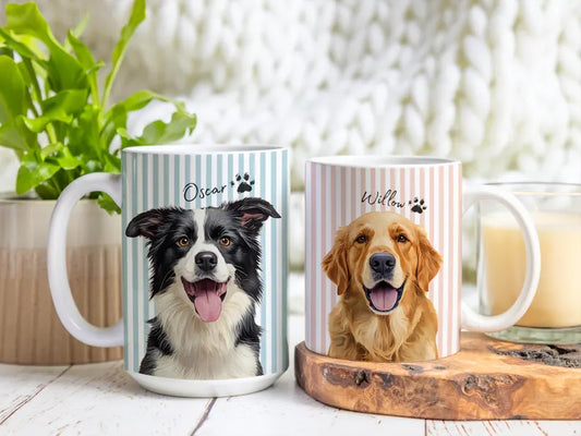 Personalized Pet Photo Mug with Name, Custom Dog Cat Coffee Cup, Gift for Dog Mom Cat Dad Pet Lover