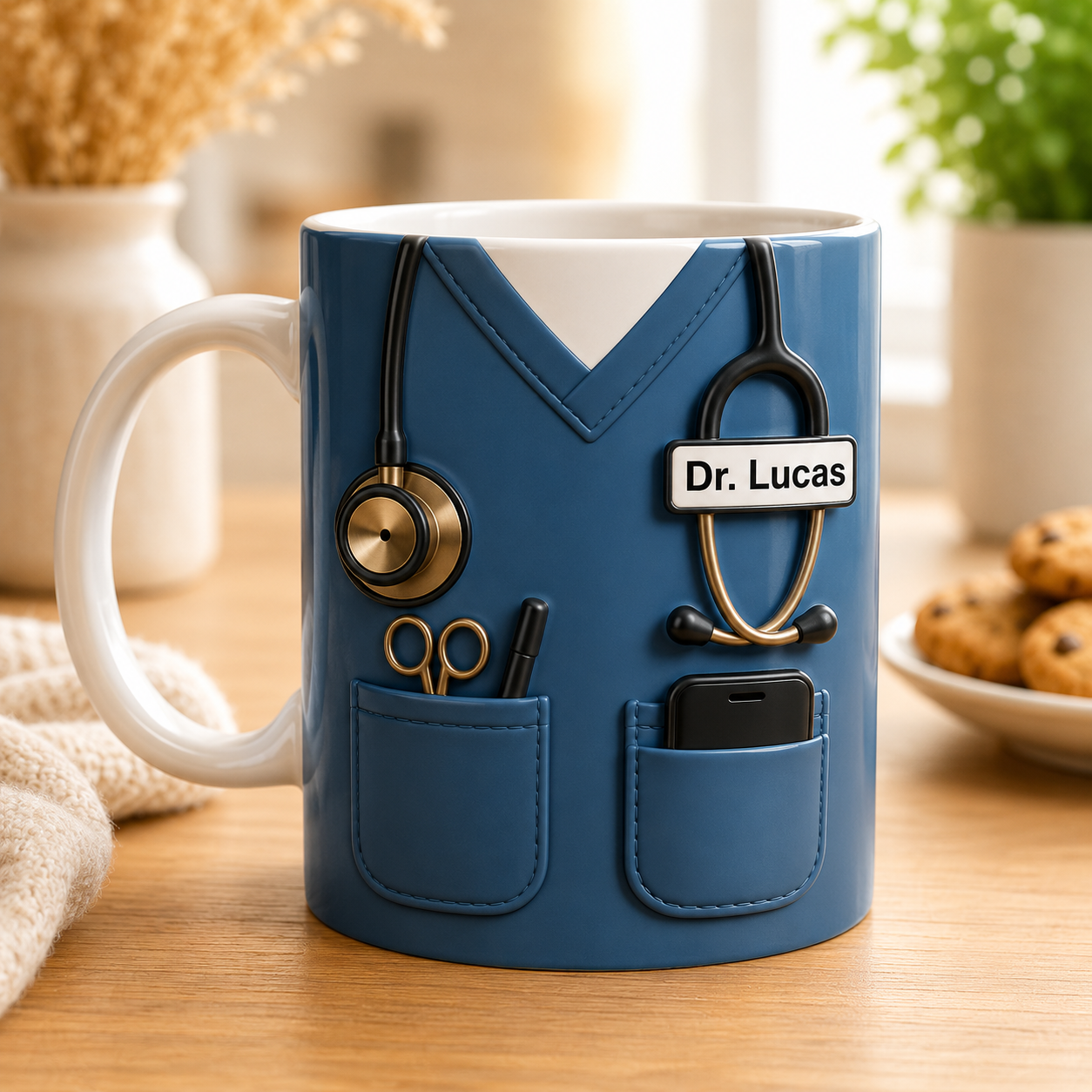 Personalisierte Tasse für Krankenschwestern und Ärzte – Medizinischer Peeling-Effekt 3D-Geschenk