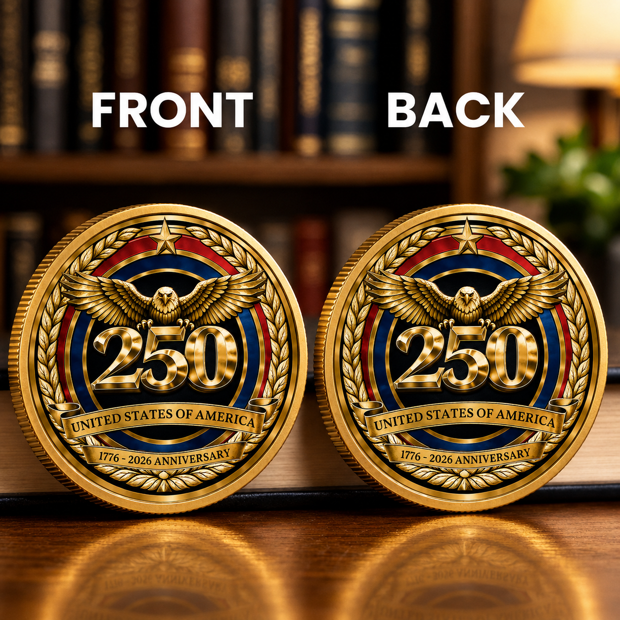 USA 250th Anniversary Commemorative Coin – Personalized 1776–2026 Patriotic Keepsake Gift
